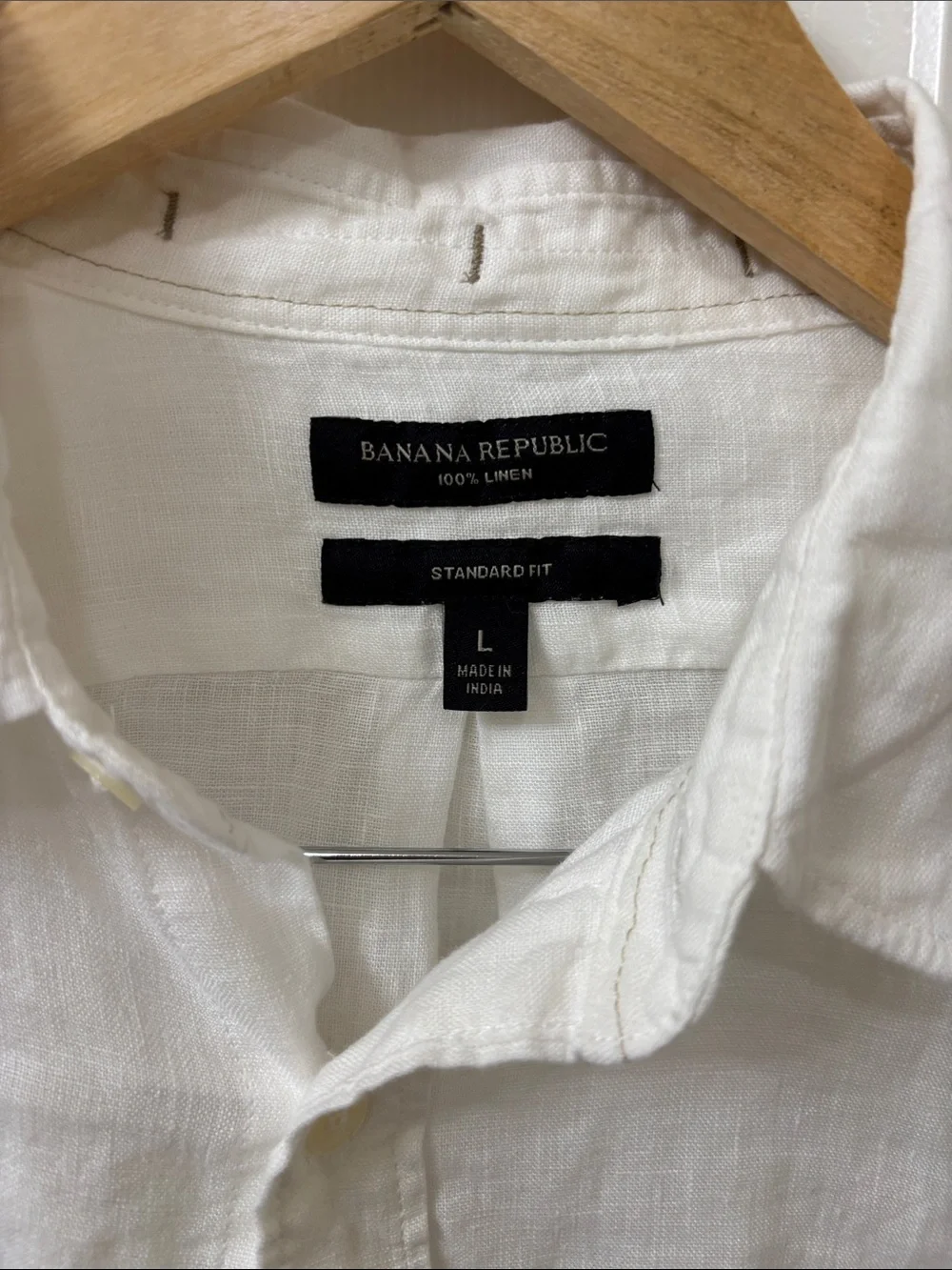 Banana Republic White Linen Button-Down Shirt
